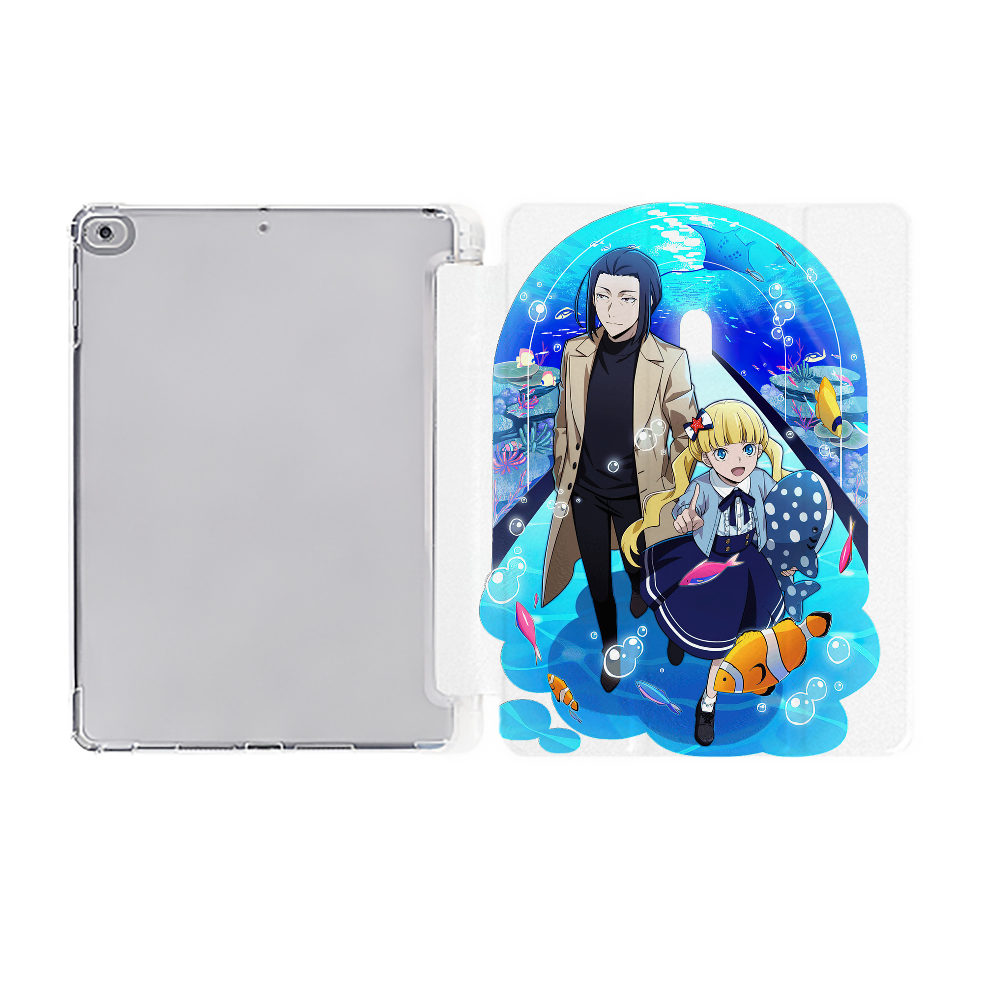 （画像用） 文豪ストレイドッグス Bungo Stray Dogs IPad ケース ペン収納付き 三つ折りスタンド PUレザー×シリコン 対応機種9.5/10.5/10.9インチ